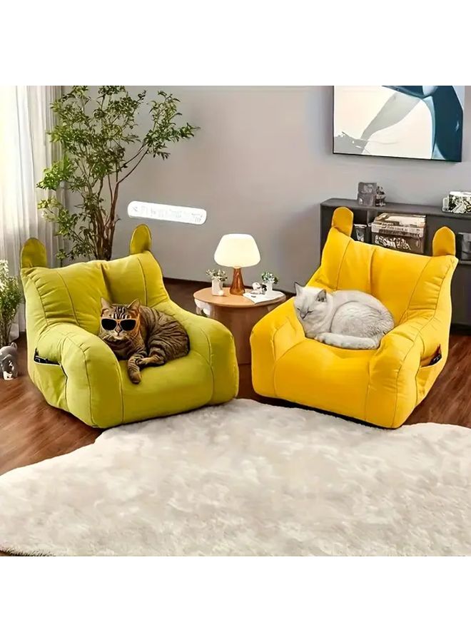 Comfortable Pet Sofa With Removable Cover Machine Washable Soft Polyester Fiber Mattress Color A - Image 4